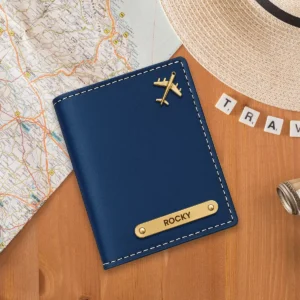 Custom Name Blue Passport Cover